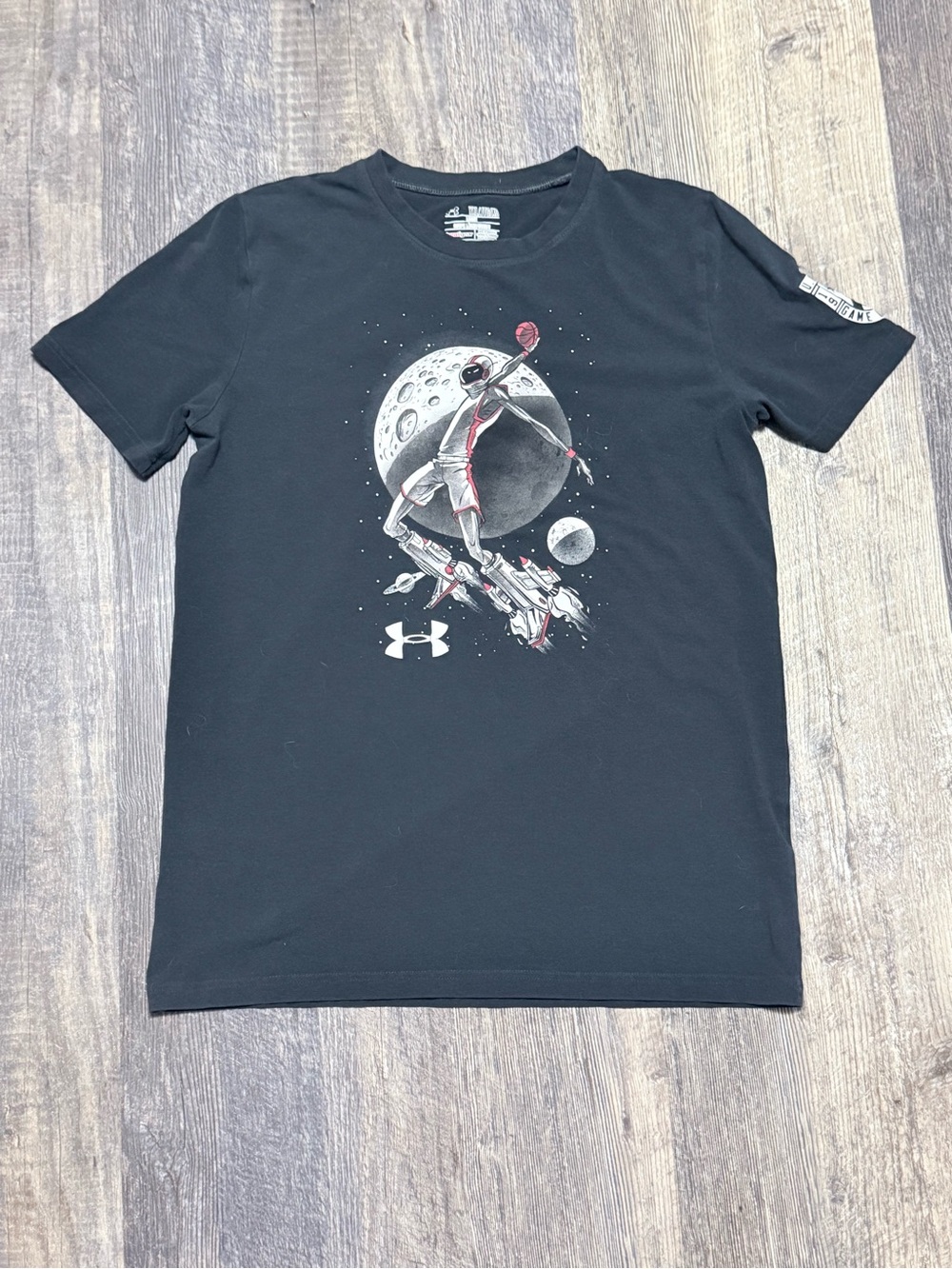 Youth XL Under Armour Black Short‑Sleeve Basketball Graphic Tee